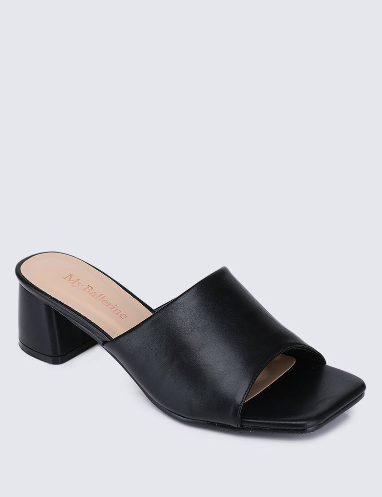 Karissa WideFit Comfy Heels In BlackShoes - myballerine