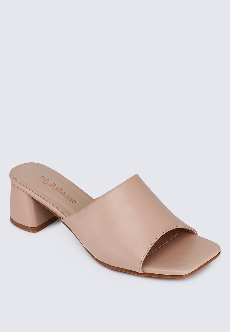 Karissa WideFit Comfy Heels In NudeShoes - myballerine