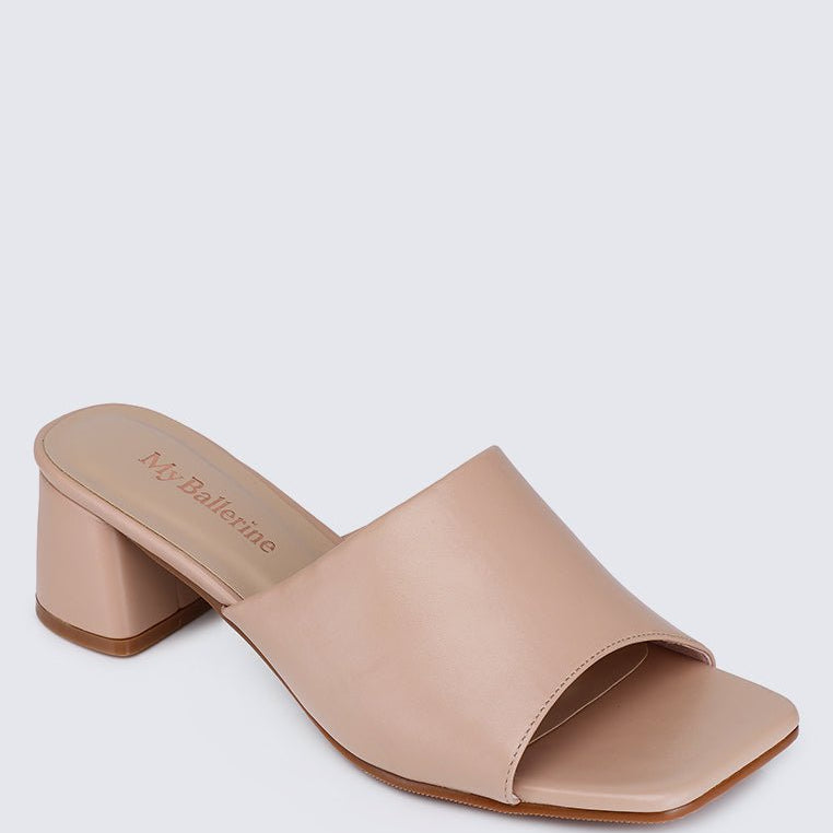 Karissa WideFit Comfy Heels In NudeShoes - myballerine