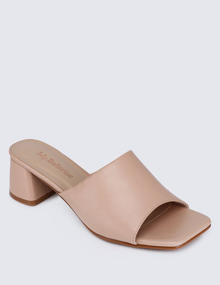 Karissa WideFit Comfy Heels In NudeShoes - myballerine