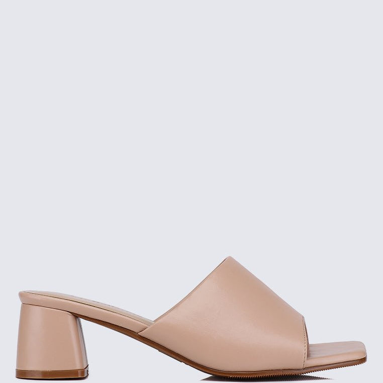 Karissa WideFit Comfy Heels In NudeShoes - myballerine