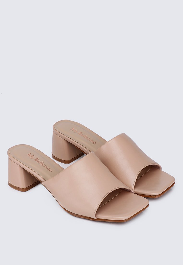 Karissa WideFit Comfy Heels In NudeShoes - myballerine