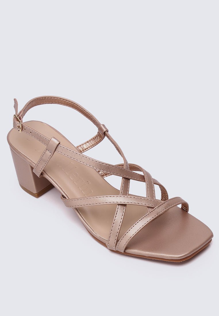 Kat Comfy Heels In Rose GoldShoes - myballerine