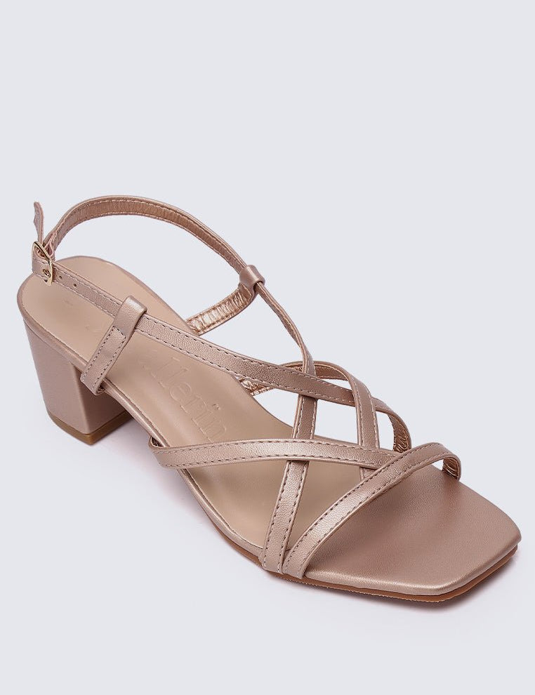 Kat Comfy Heels In Rose GoldShoes - myballerine