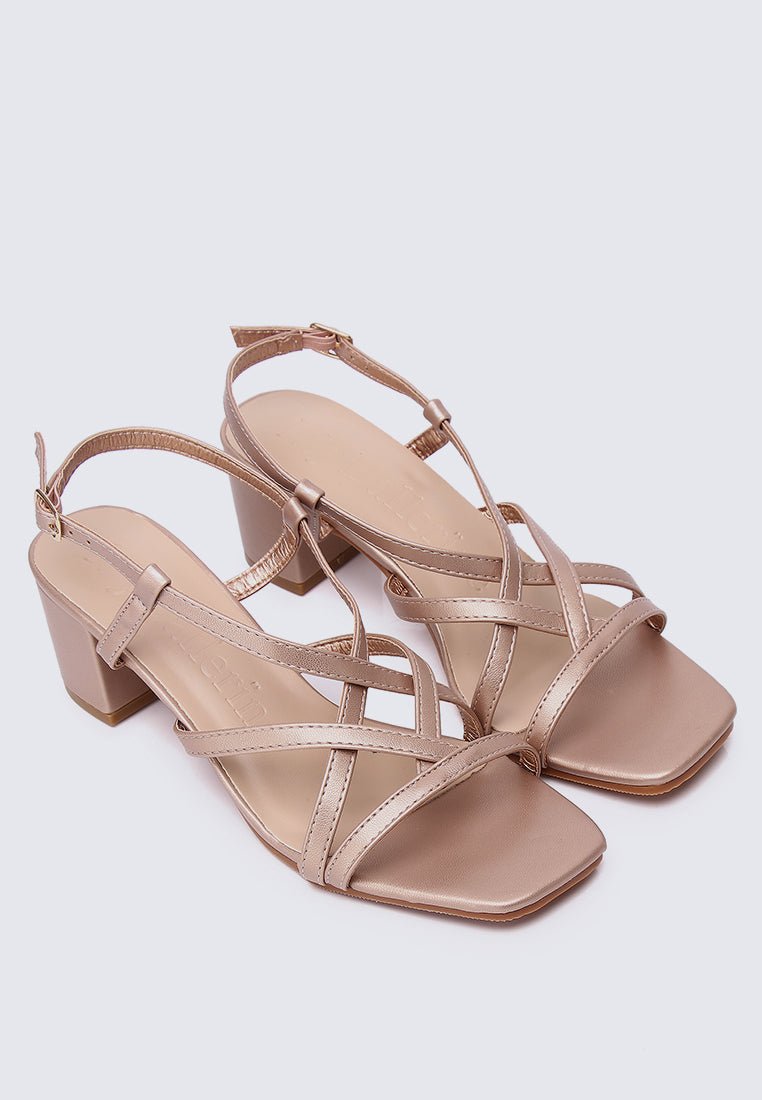 Kat Comfy Heels In Rose GoldShoes - myballerine