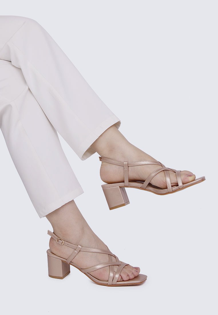 Kat Comfy Heels In Rose GoldShoes - myballerine