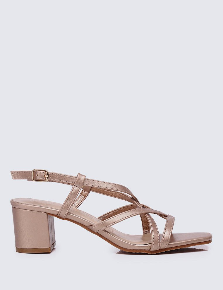 Kat Comfy Heels In Rose GoldShoes - myballerine