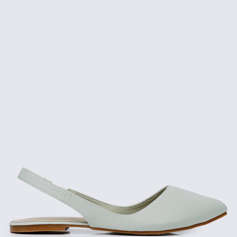 Kate Comfy Ballerina In Sage Green - myballerine