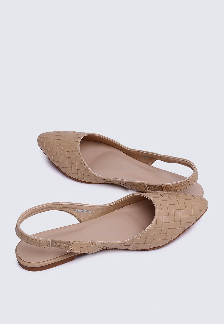 Kate Plait Comfy Ballerina In Tan - myballerine