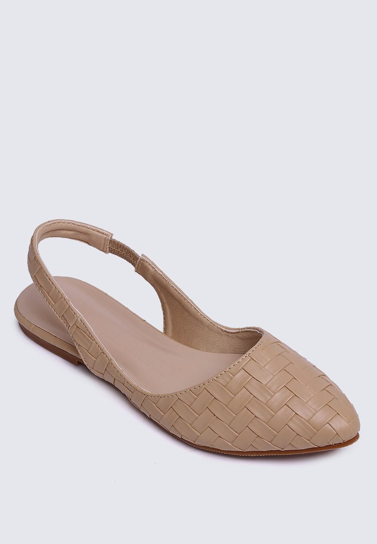 Kate Plait Comfy Ballerina In Tan - myballerine