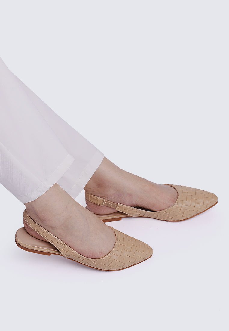 Kate Plait Comfy Ballerina In Tan - myballerine