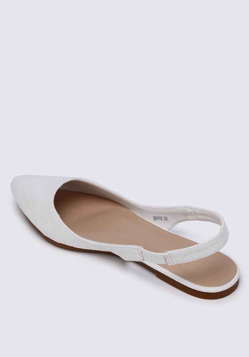 Kate Weave Comfy Ballerina In Off White - myballerine