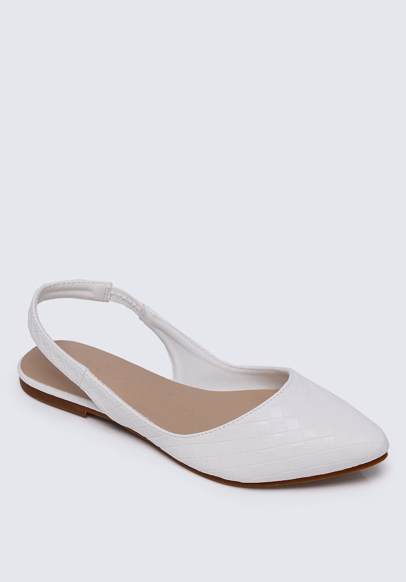 Kate Weave Comfy Ballerina In Off White - myballerine