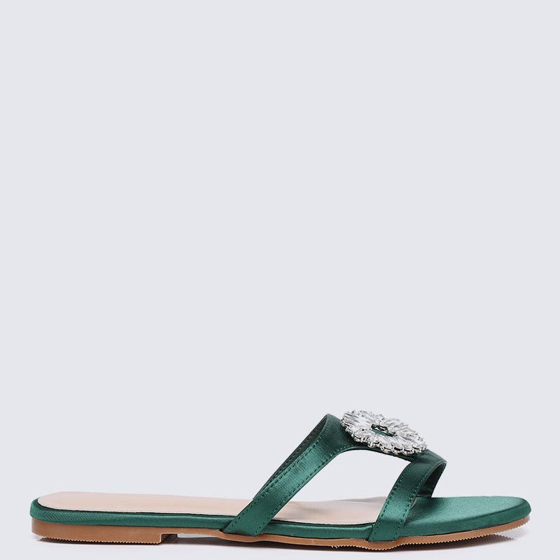 Katherine Comfy Sandals In Green - myballerine