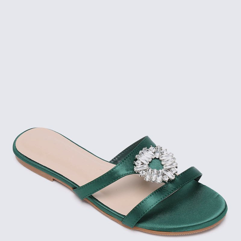 Katherine Comfy Sandals In Green - myballerine