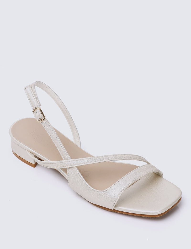 Kathy Comfy Sandals In PearlShoes - myballerine