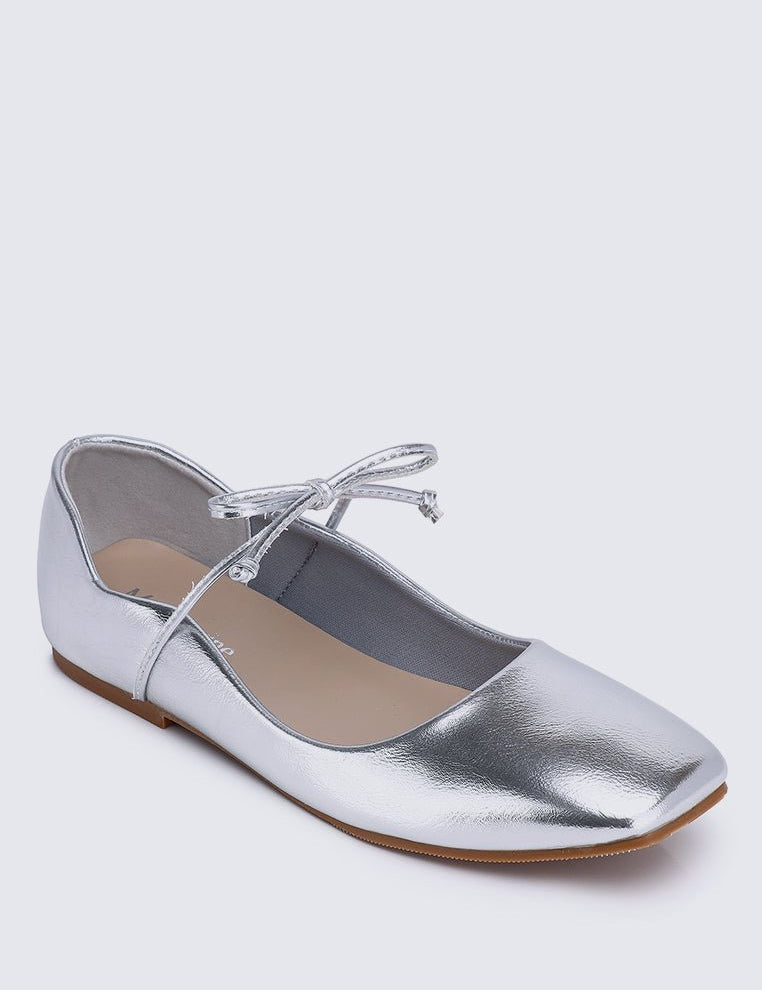 Kelly Comfy Ballerina In SilverShoes - myballerine