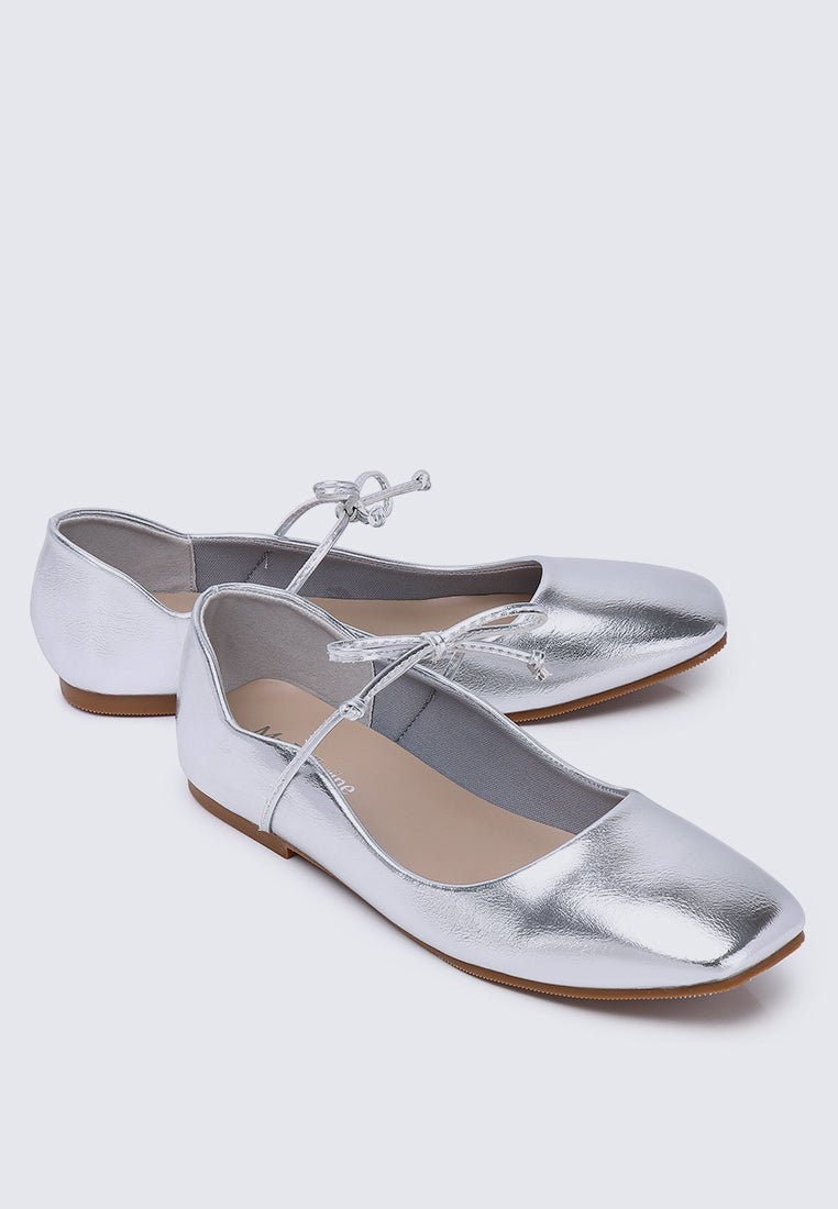 Kelly Comfy Ballerina In SilverShoes - myballerine