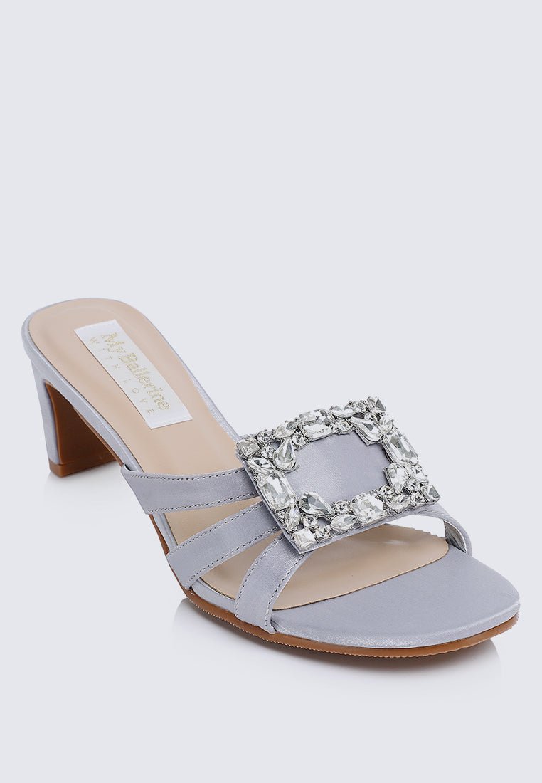 Kendra Comfy Heels In SilverShoes - myballerine