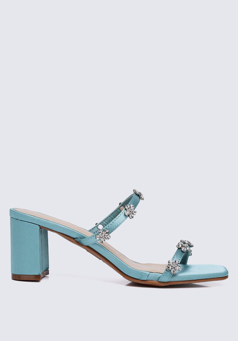 Kinley Comfy Heels In Teal Blue - myballerine