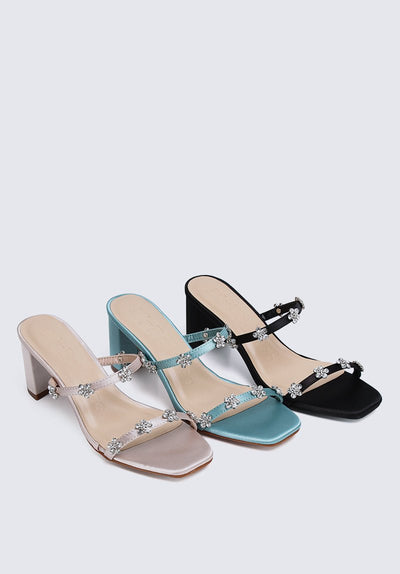 Kinley Comfy Heels In Teal Blue - myballerine