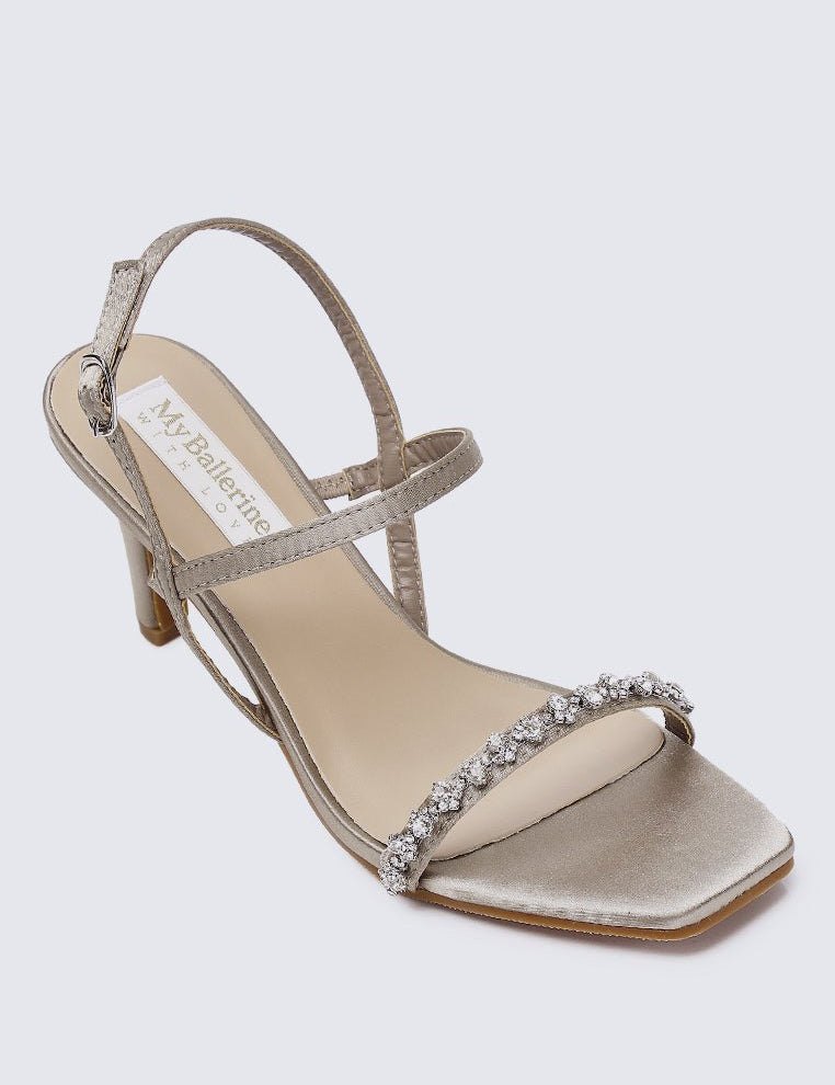 Kristine Comfy Heels In Taupe - myballerine