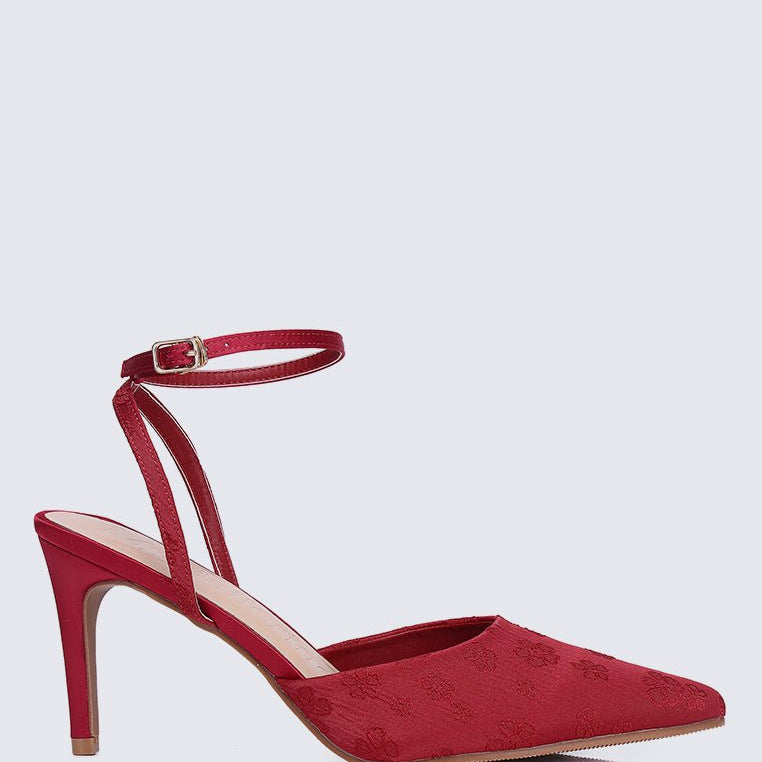 Lilian Comfy Heels In MaroonShoes - myballerine