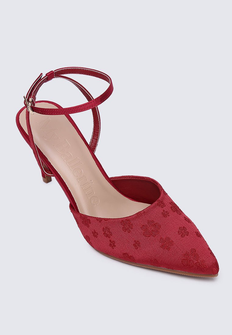 Lilian Comfy Heels In MaroonShoes - myballerine