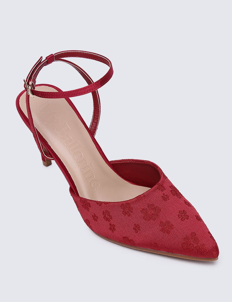 Lilian Comfy Heels In MaroonShoes - myballerine