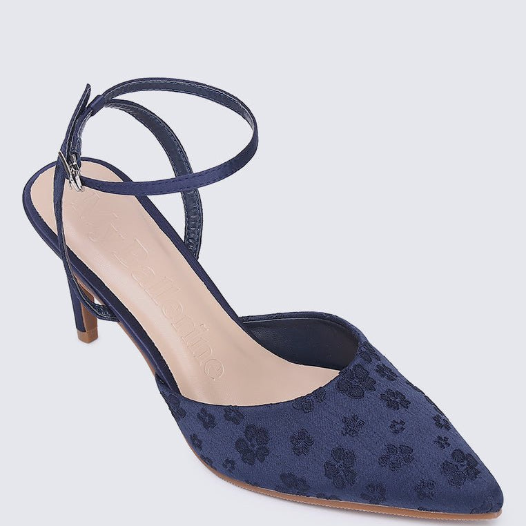 Lilian Comfy Heels In NavyShoes - myballerine