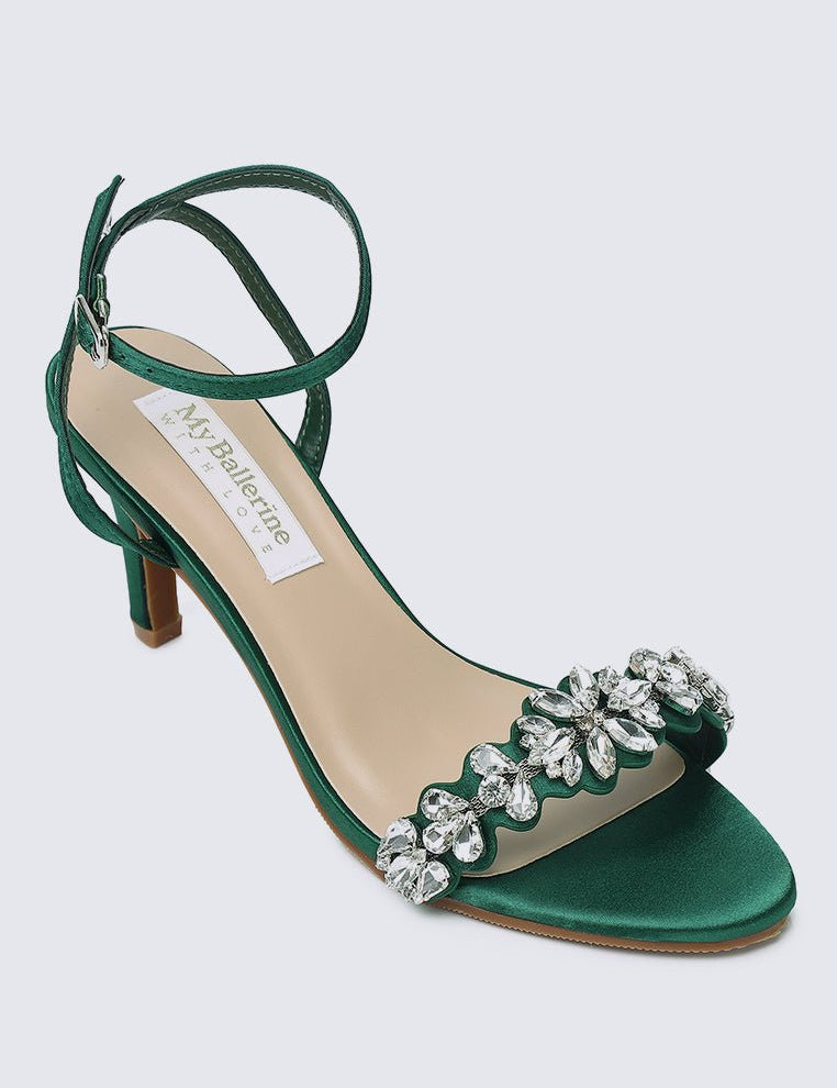 Liliana Comfy Heels In Green - myballerine