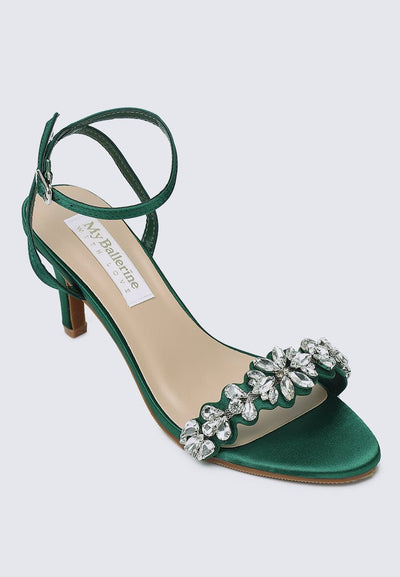 Liliana Comfy Heels In Green - myballerine