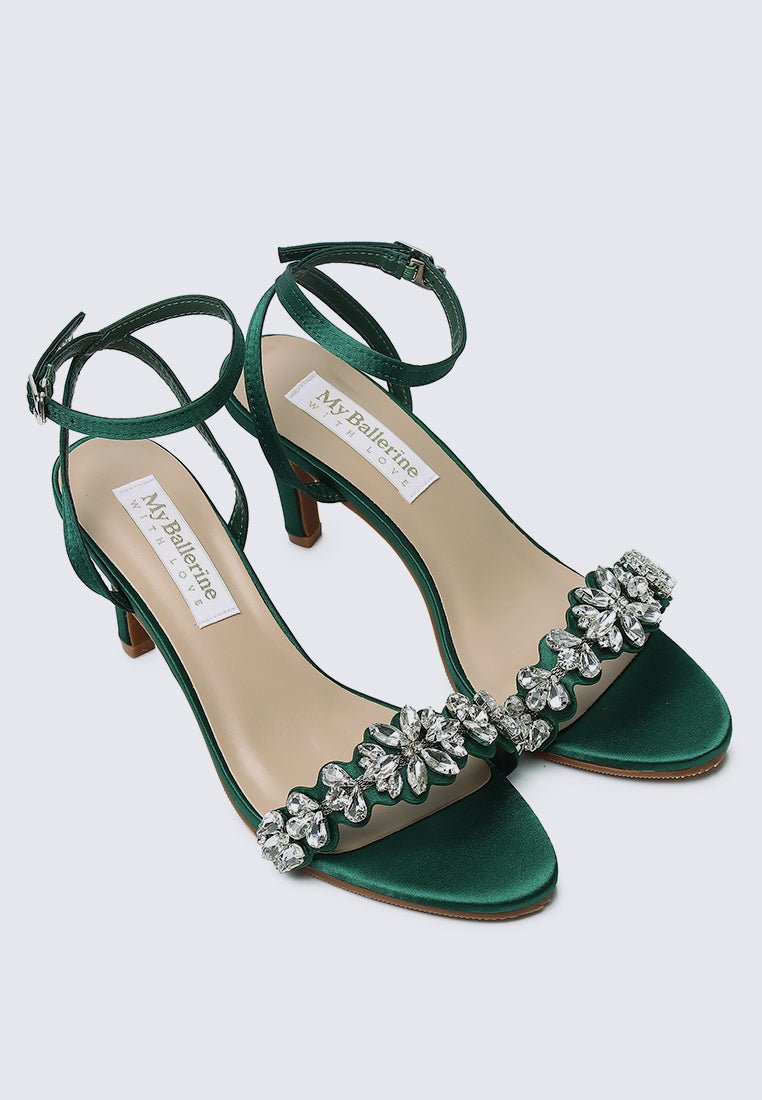 Liliana Comfy Heels In Green - myballerine