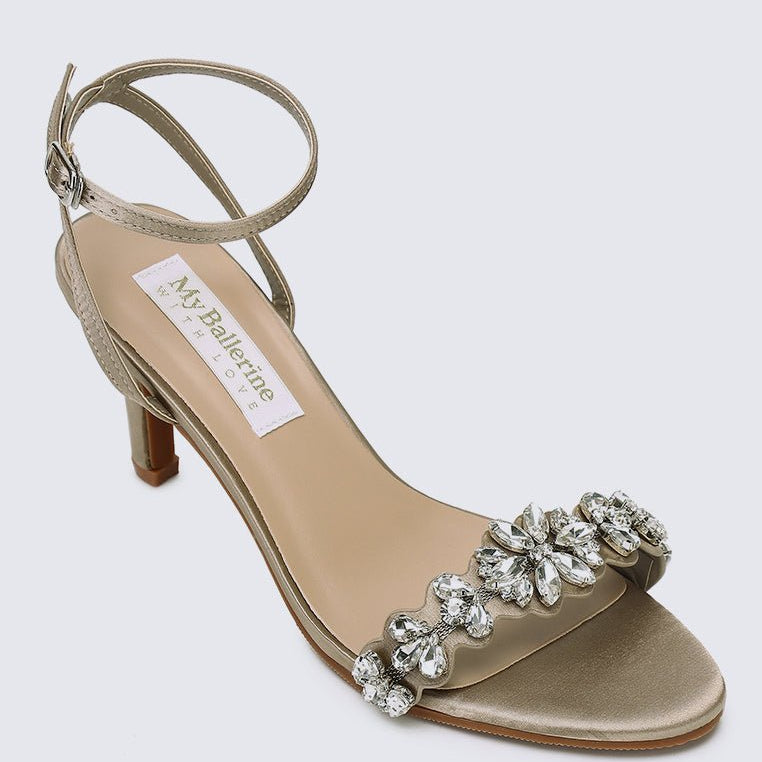 Liliana Comfy Heels In Taupe - myballerine