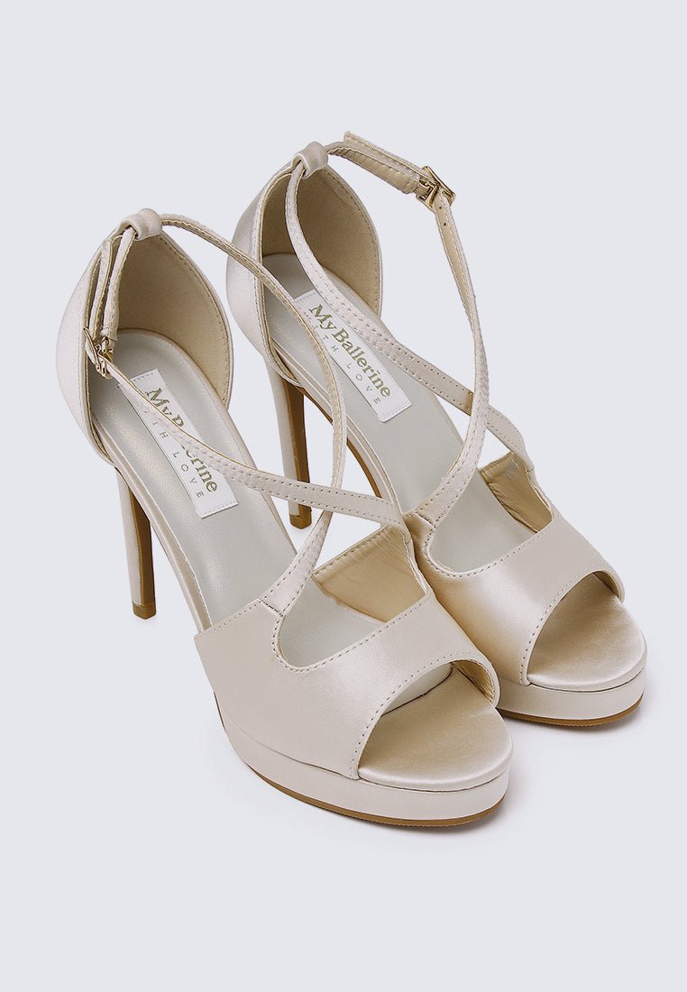 Louise Comfy Heels In ChampagneShoes - myballerine