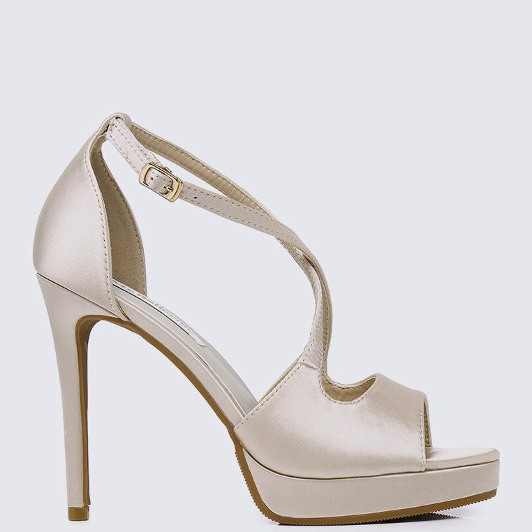 Louise Comfy Heels In ChampagneShoes - myballerine