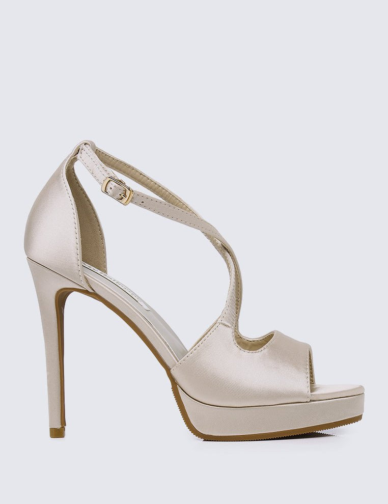 Louise Comfy Heels In ChampagneShoes - myballerine