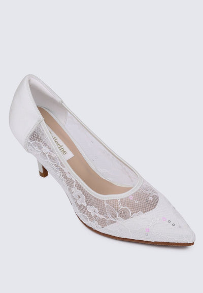 Lucie Comfy Pumps In White - myballerine