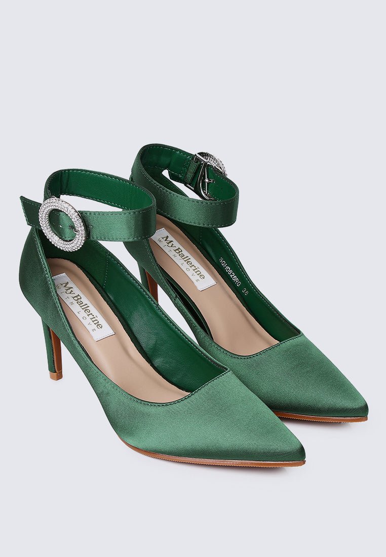 Lyla Comfy Pumps In GreenShoes - myballerine