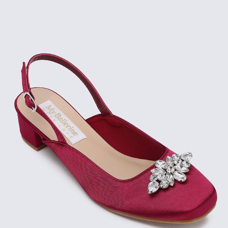 Maeve Comfy Heels In Maroon - myballerine