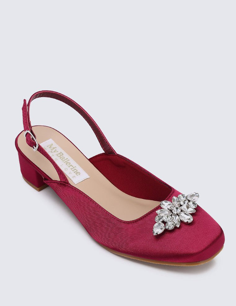 Maeve Comfy Heels In Maroon - myballerine