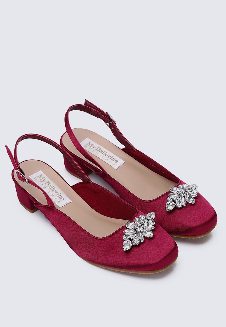 Maeve Comfy Heels In Maroon - myballerine