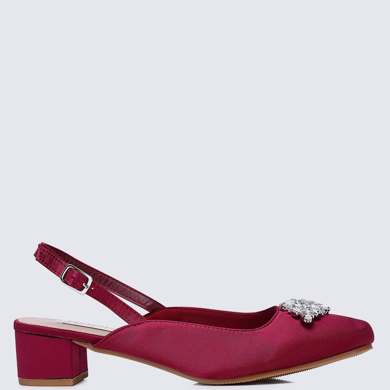 Maeve Comfy Heels In Maroon - myballerine