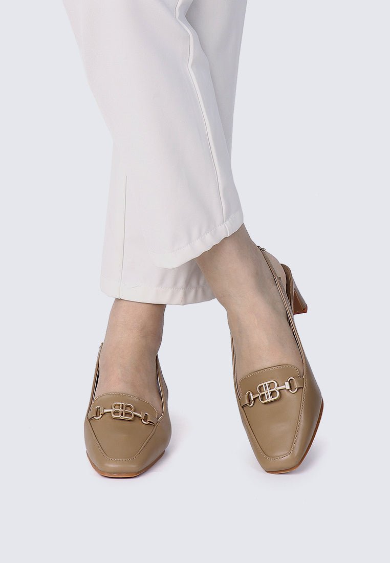 Maia Comfy Heels TaupeShoes - myballerine