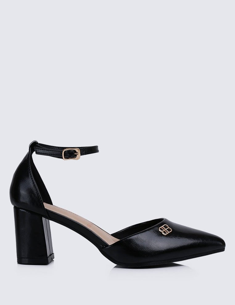 Mandy WideFit Comfy Heels In BlackShoes - myballerine