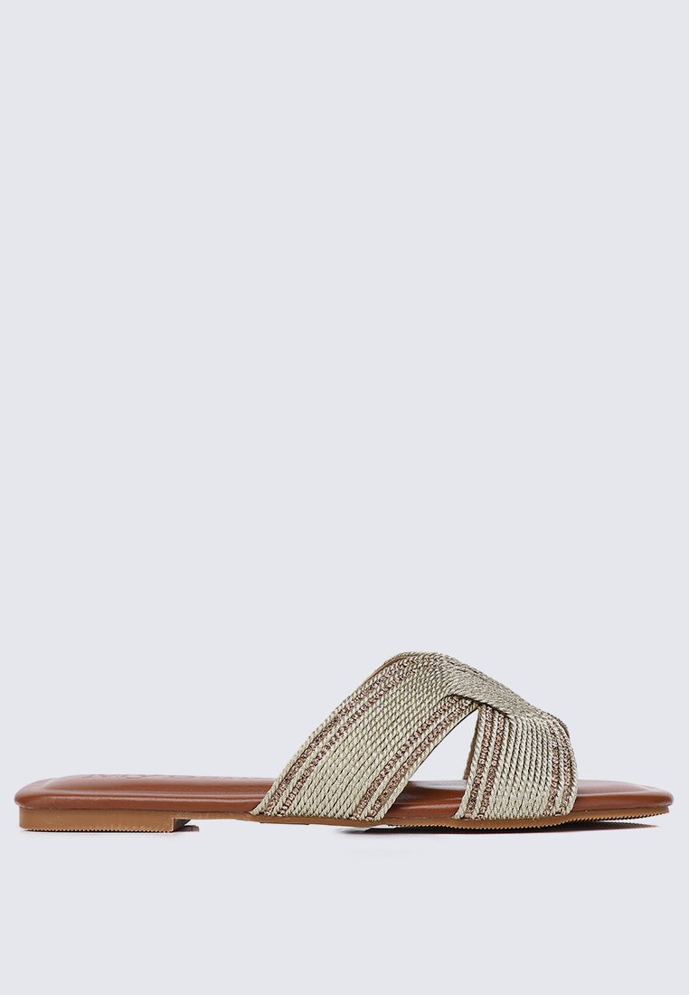 Mocca Comfy Sandals In GoldShoes - myballerine