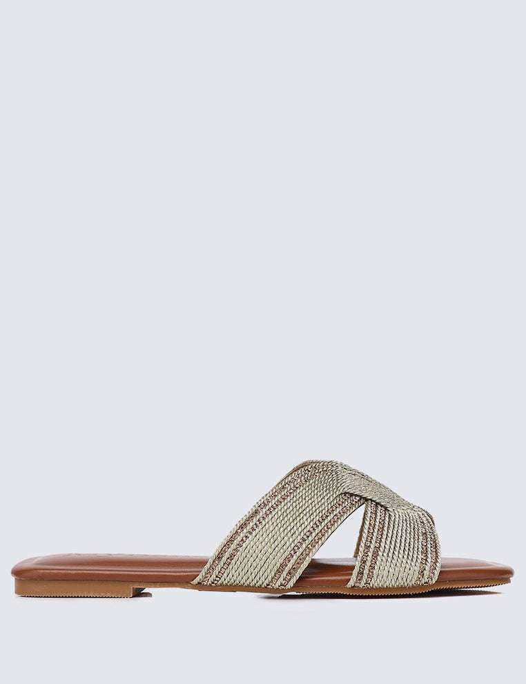 Mocca Comfy Sandals In GoldShoes - myballerine