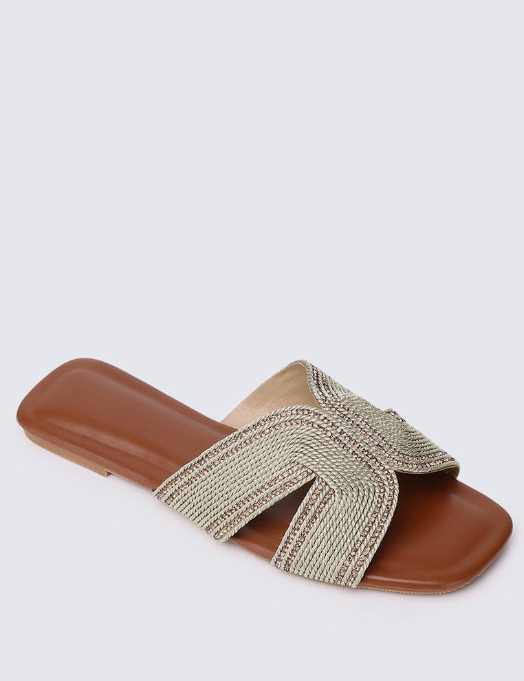 Mocca Comfy Sandals In GoldShoes - myballerine