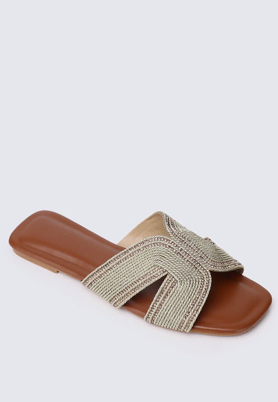 Mocca Comfy Sandals In GoldShoes - myballerine