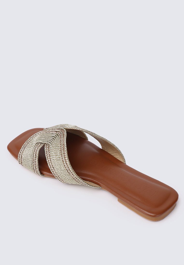 Mocca Comfy Sandals In GoldShoes - myballerine